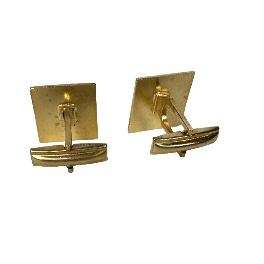 Vintage Cufflinks w Enamel Symbols Resembling a Farming Club